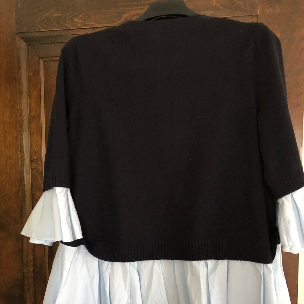 Adorable COS top, navy knit with lt. blue sleeves